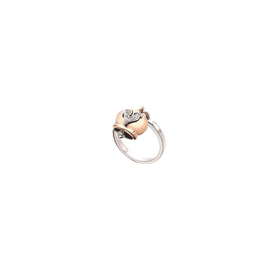 Anello campanella piccolo Chantecler in oro rosa e diamanti ref. 23897